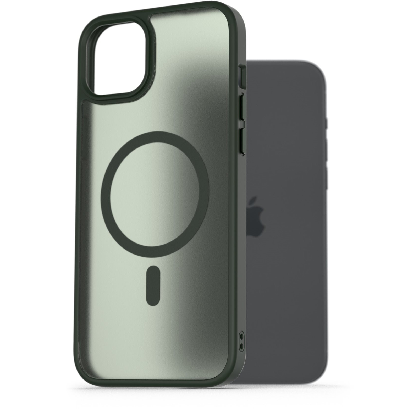AlzaGuard Matte Case Compatible with Magsafe iPhone 15 Plus sötétzöld tok (AGD-PCMM72DE)