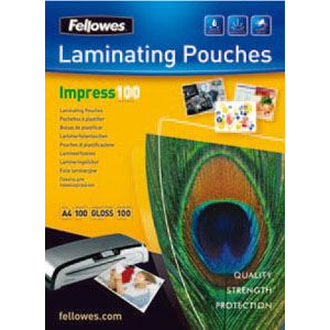FELLOWES laminálógéphez fényes meleglamináló fólia 100 mikron, A3 (IFW53512) (IFW53512)