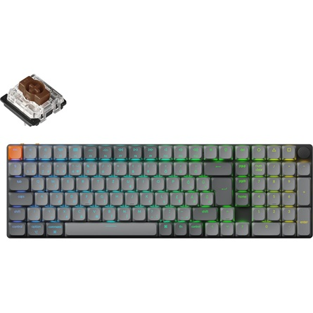Keychron K17 Max Bluetooth / vezeték nélküli magyar Gateron low-profile Brown mechanikus billentyűzet fekete (K17M-H3Z-HU) (K17M-H3Z-HU)