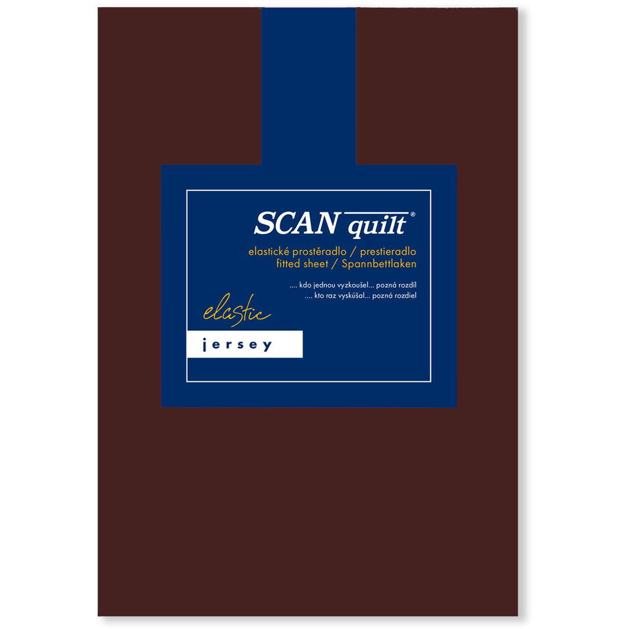 SCANquilt JERSEY ELASTIC LYCRA lepedő, sötétbarna, 90×200 cm (27963)