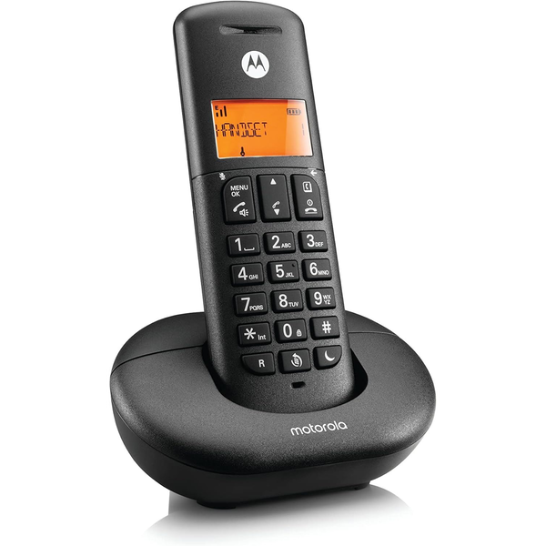 Motorola E201 DECT телефон Индикация за входящо повикване Черен