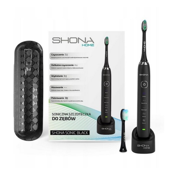 Periuță de dinți electrică SHONA Sonic Black 40000 pulsări/min