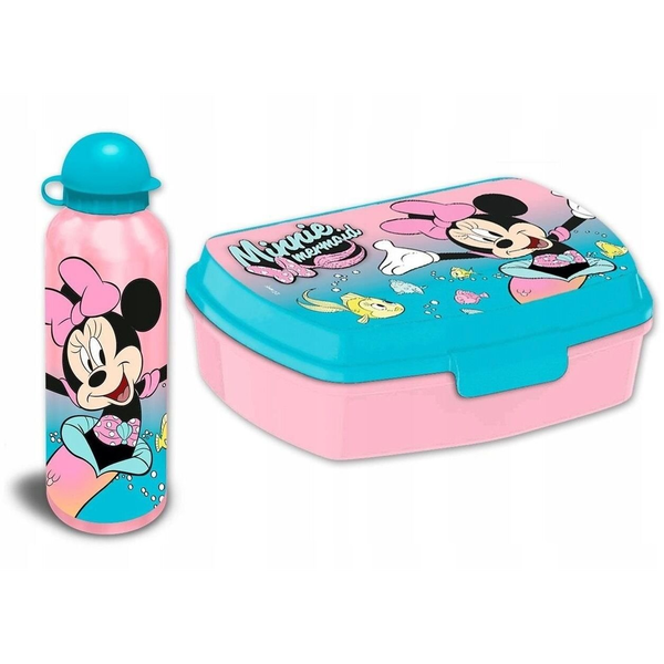 Disney Minnie szendvicsdoboz és alumínium kulacs szett (mermaid)