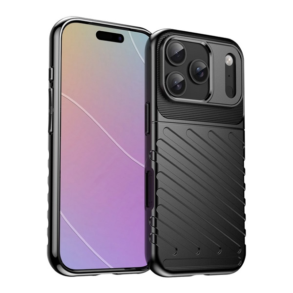 Szilikon telefonvédő (ütésállóság, csíkos, dombor minta) FEKETE Apple iPhone 17 Pro "Gigapack csomagolás" (GP-173623) Szilikon telefonvédő (ütésállóság, csíkos, dombor minta) FEKETE Apple iPhone 17 Pro "Gigapack csomagolás" (GP-173623)