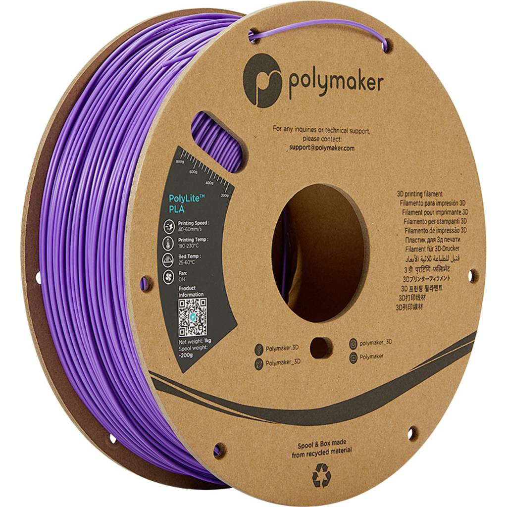 Polymaker PolyLite 3D nyomtatószál PLA műanyag 2.85 mm 1000 g Lila 1 db (PA02024) (PA02024)
