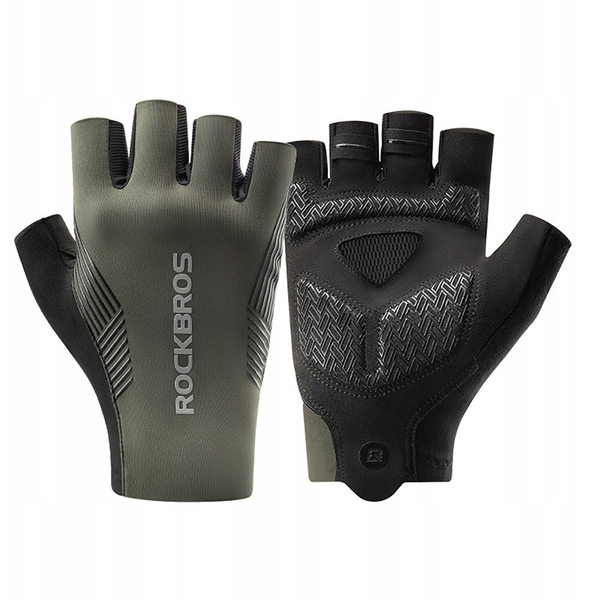 Rękawiczki rowerowe Rockbros wiosna/lato/jesień, krótkie palce, rozmiar: XL - zielone