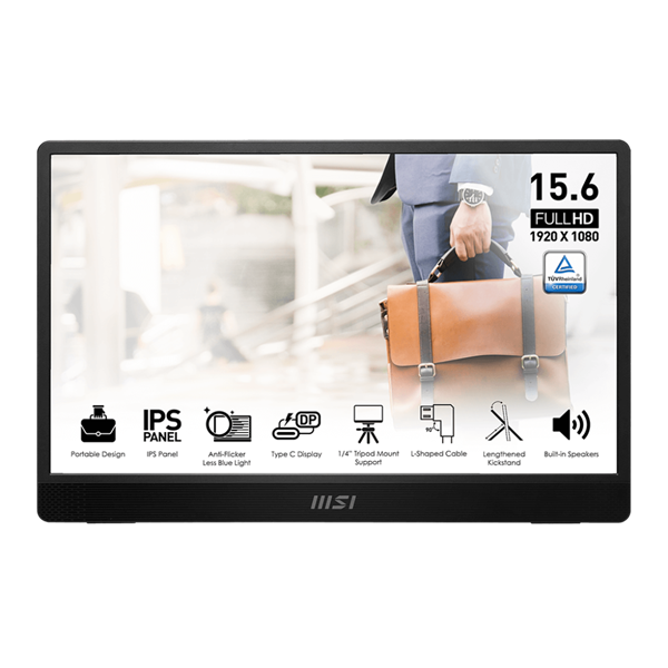 MSI Pro MP161 E2 Bærbar skærm Sort 39,6 cm (15.6") LED 1920 x 1080 pixel