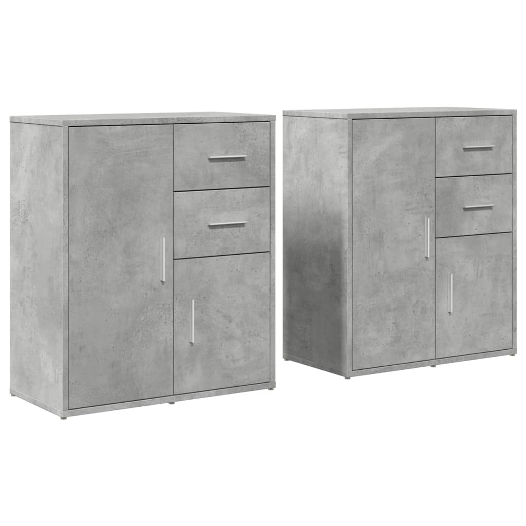 2 db betonszürke szerelt fa tálalószekrény 60 x 31 x 70 cm (3276563)