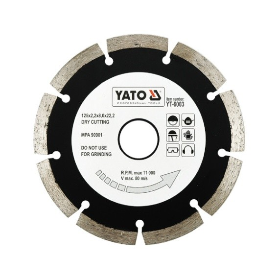Yato gyémánt vágó korong 125 x 22,2 x 2,2 mm (YT-6003)