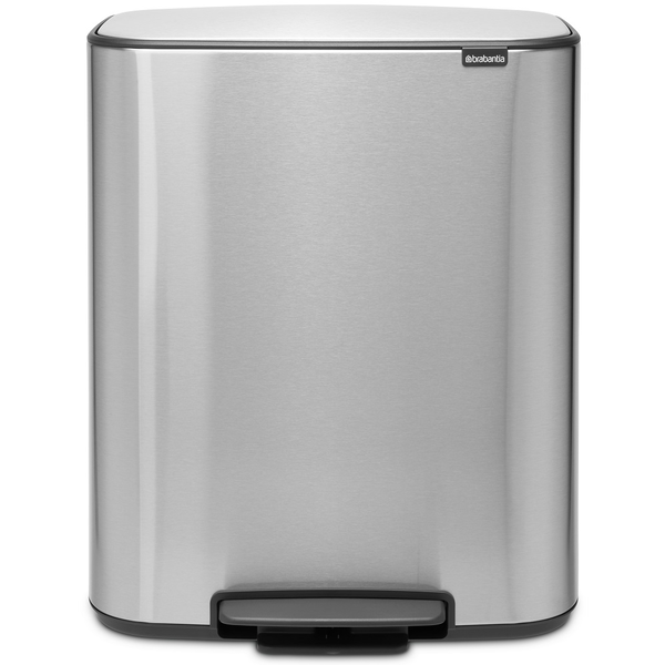 BRABANTIA Bo Pedal Bin pedálos hulladékgyűjtő szagmentesen záródó Soft-Close fedél műanyag tartály 60L - M méret r.m. acél selyem ujjlenyomatmentes - 211324