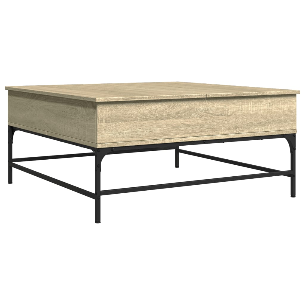 sonoma tölgy szerelt fa és fém dohányzóasztal 95 x 95 x 45 cm (3217065)