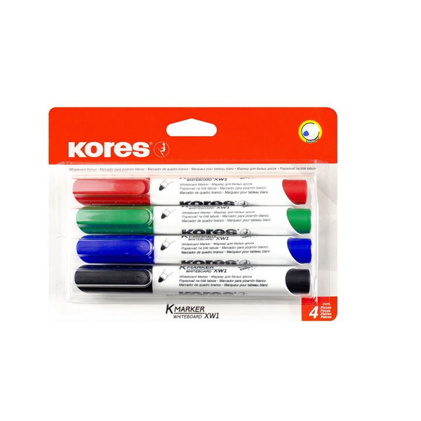 Kores Eco K-Marker 3mm Tábla- és flipchart marker készlet - Vegyes színek (4 db / csomag)