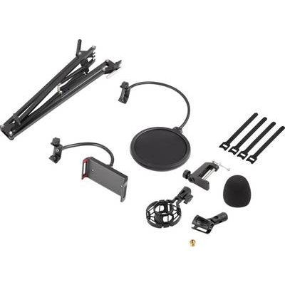 Renkforce Asztali mikrofonállvány pop szűrővel és telefon tartóval, RF-MCS-200 (RF-4738578) (RF-4738578)