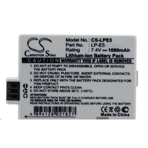 Canon LP-E5 1080mAh 6.3Wh Li-Ion 7.4V