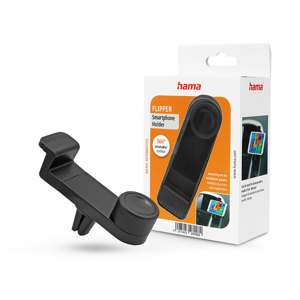HAMA univerzális szellőzőrácsba illeszthető autós tartó - HAMA Flipper UniversalSmartphone Car Holder - fekete