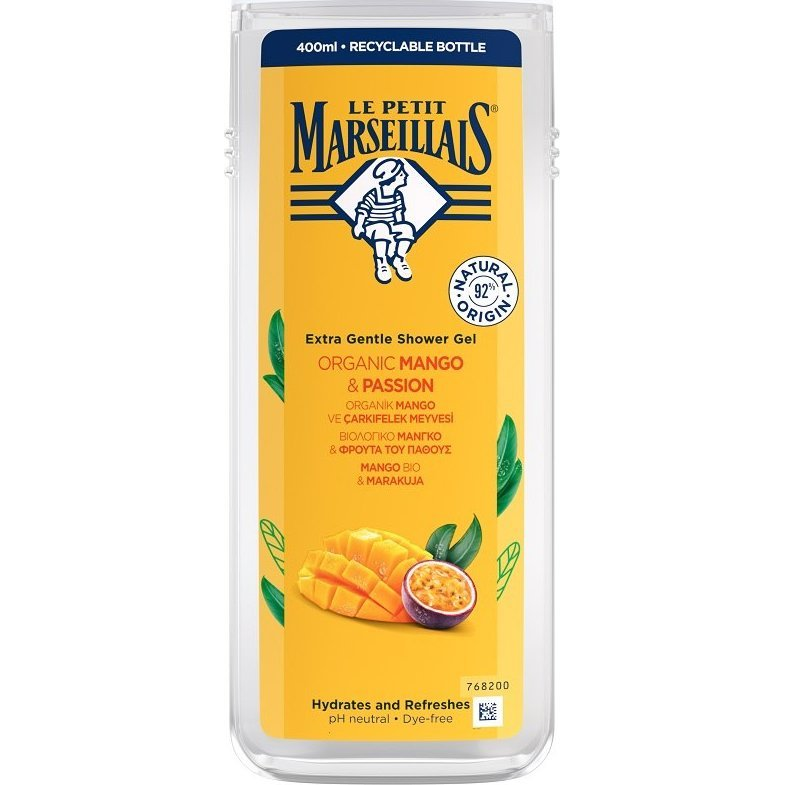 LE PETIT MARSEILLAIS BIO Tusfürdő Mangó és Maracuja, 400 ml (3574661714929)