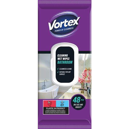 Vortex Fürdőszobai Nedves törlőkendő 48db