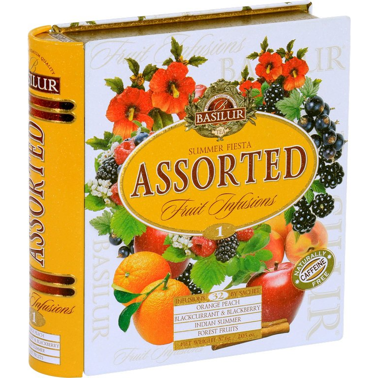 BASILUR Fruit Infusions Book Summer Fiesta 32 x 1,8 g, fémdobozban (4792252933132)