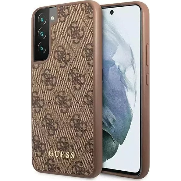 Guess 4G Metal Gold Samsung Galaxy S23 szilikon tok, barna (GUE002644)