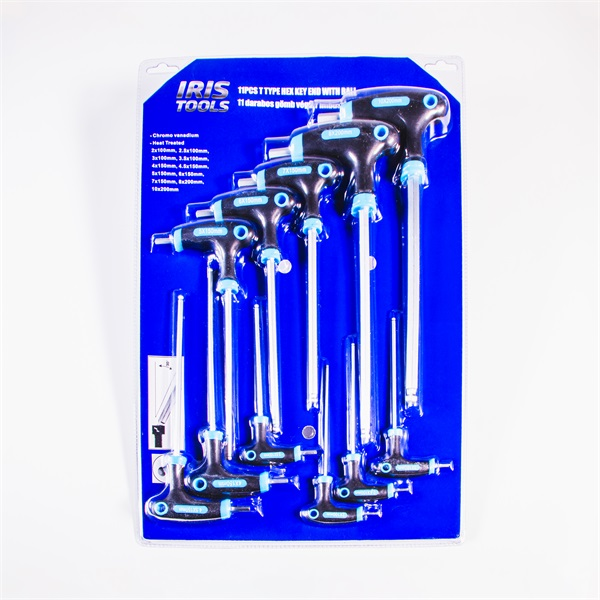 IRIS HK-011-028 11 darabos gömb végű T imbuszkulcs készlet