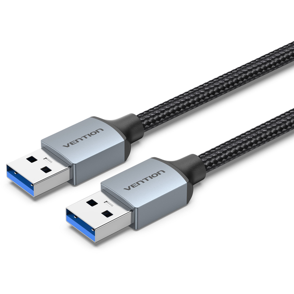 Vention Cotton Braided USB 3.0 A Male to A Male Cable 2M Gray Aluminum Alloy Type