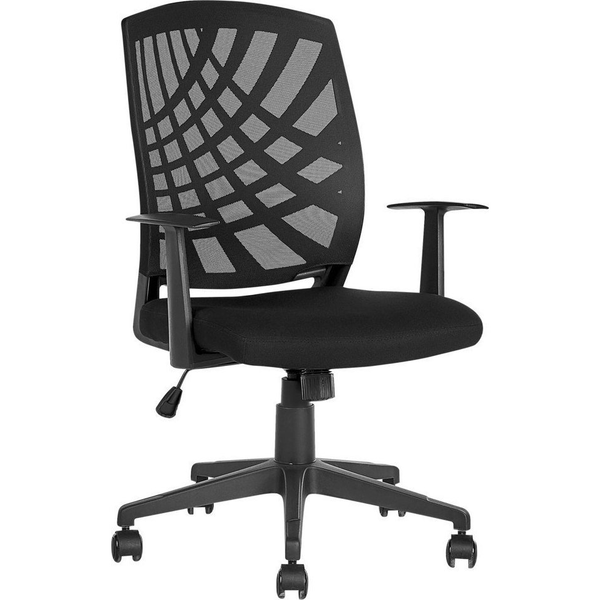 Silla De Oficina Reclinable De Poliéster Negro Giratorio Altura Ajustable Moderno Bonny Ii