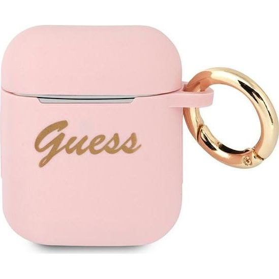 Guess GUA2SSSI AirPods Borító - Szilikon, Vintage Script, Rózsaszín