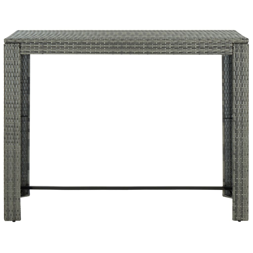 szürke polyrattan kerti bárasztal 140,5 x 60,5 x 110,5 cm (45878)