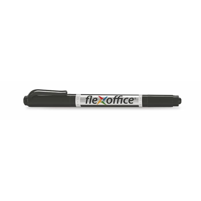 Flexoffice PM01 0.4/1.0mm Kétvégű Alkohos marker - Fekete (OW-8426)