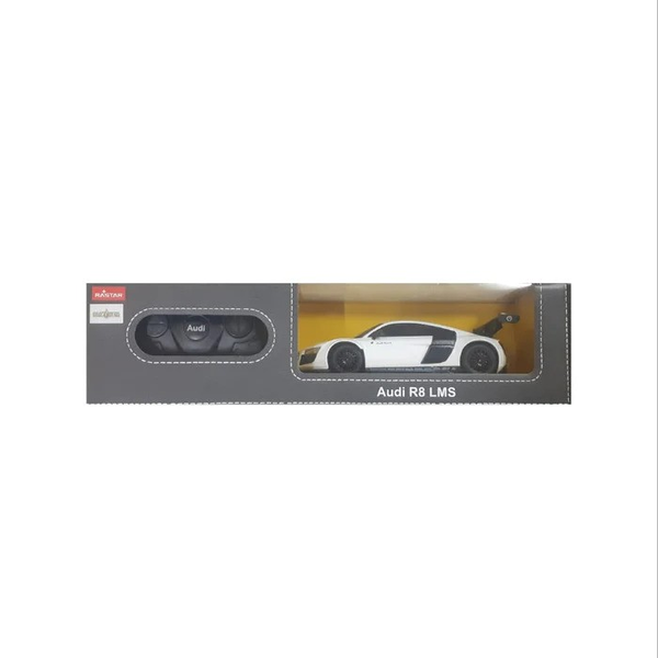 WHITE AUDI R8 REMOTE CONTROL CAR WITH 1 TO 24 SCALE