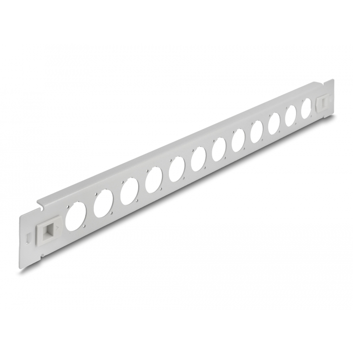 Delock 19 D-típusú patch panel 12 porttal eszköz nélkül szerelhető szürke (66902) (66902)