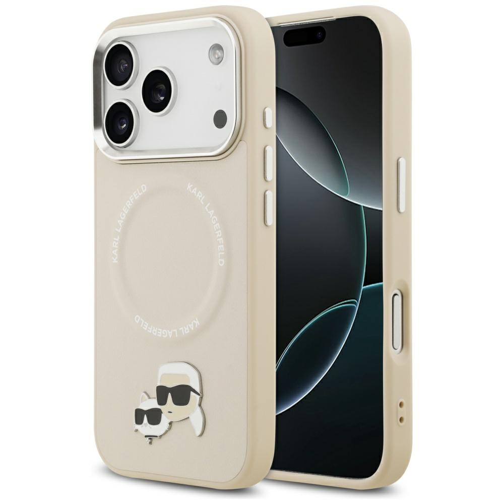 KARL LAGERFELD Karl & Choupette Pin MagSafe tok Apple iPhone 17 Pro Max bézs (KLHMP17XPSMLRKCE)
