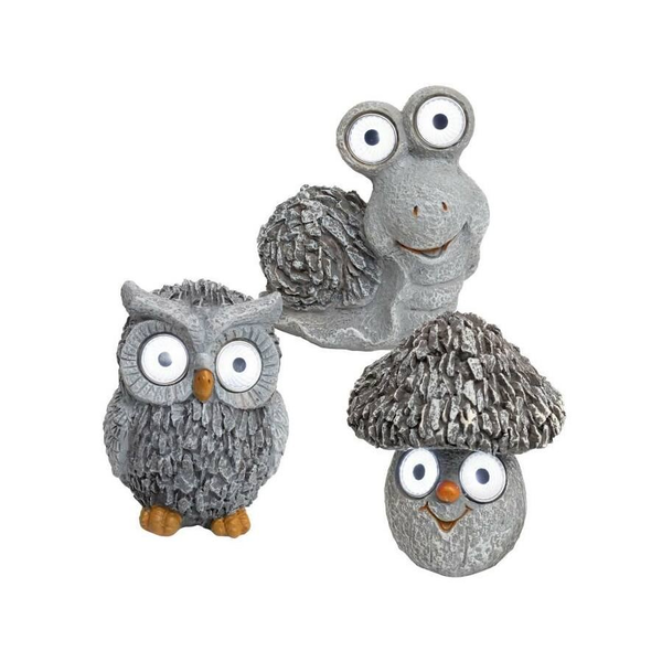 Somogyi LED-es Napelemes kerti lámpa Bagoly/CSiga/Gomba forma fehér fény (MX 639)