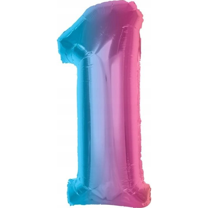 Színes 1-es Szivárvány Szám Fólia Lufi - 92 cm (633851)