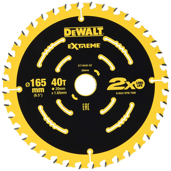 Panza de ferastrau circular Dewalt EXTREME 165x20, Z 40 DT10640-QZ