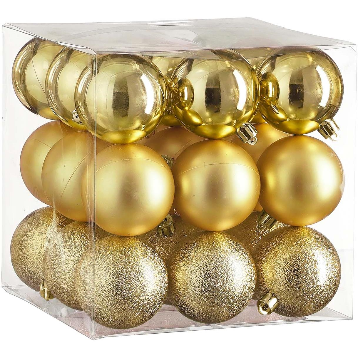 LAALU díszkészlet: kerek arany mix 6 cm, 27 db (LAU-6228)