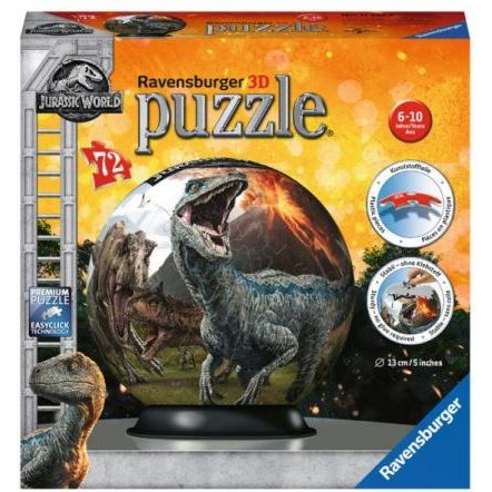 Джурасик свят - Пъзел-кълбо от 72 пластмасови части — Ravensburger 11757