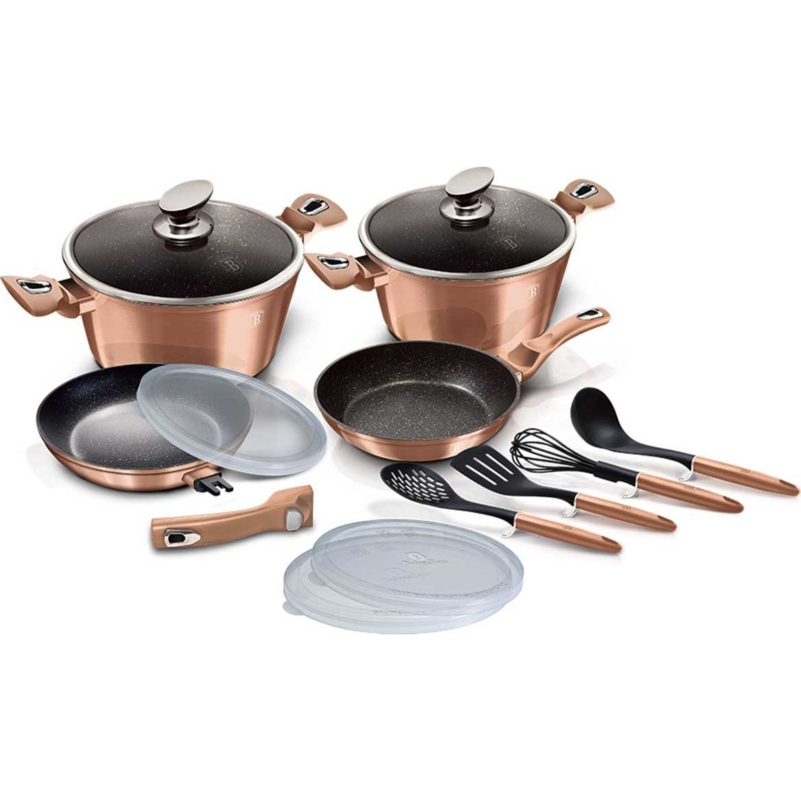 BerlingerHaus BH/7058 Metallic Line Rose Gold Edition Edénykészlet - Kovácsolt Alumínium, Rose Gold (BH-7058 Kinghoff)