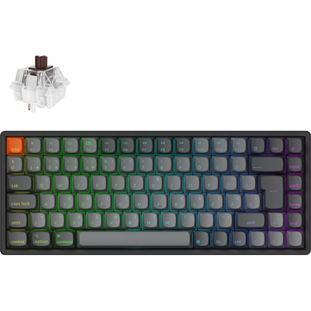 Keychron K2 Max Bluetooth / vezeték nélküli magyar Super Brown mechanikus billentyűzet fekete (K2M-J3Z-HU) (K2M-J3Z-HU)