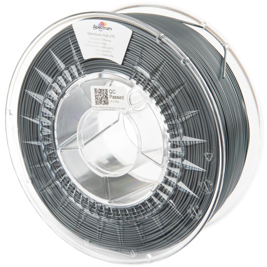 Spectrum 3D nyomtatószál, ASA 275, 1,75 mm, Dark Grey, 1 kg (80301)