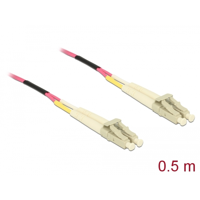 Delock Kábel, optikai szálas LC > LC többszörös OM4, 0,5 m (86544) (86544)