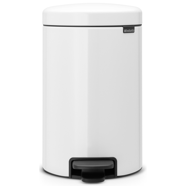 BRABANTIA NewIcon pedálos hulladékgyűjtő szagmentesen záródó Soft-Close fedél. acél belső tartály. 12L - X méret. acél. fehér - 113864