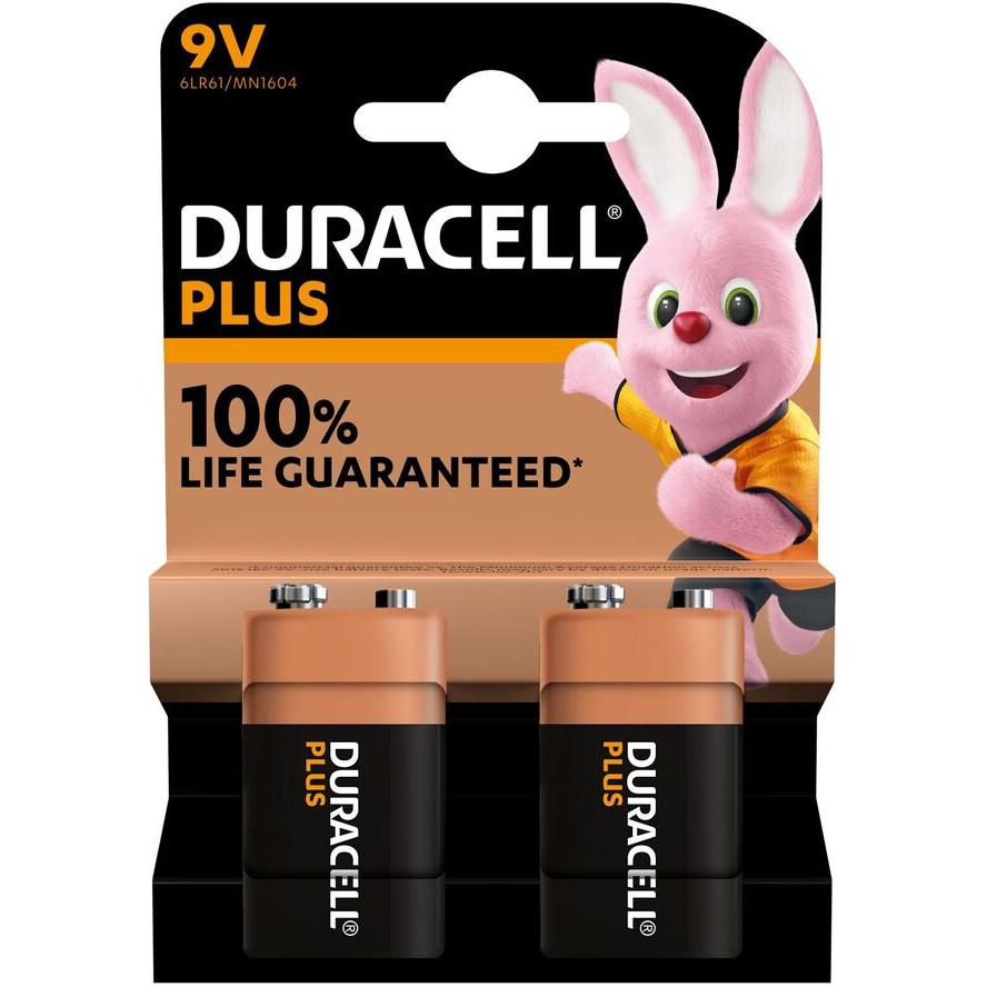 Duracell Plus 6LR61 9V riasztóelem (2db/csomag) (142268)