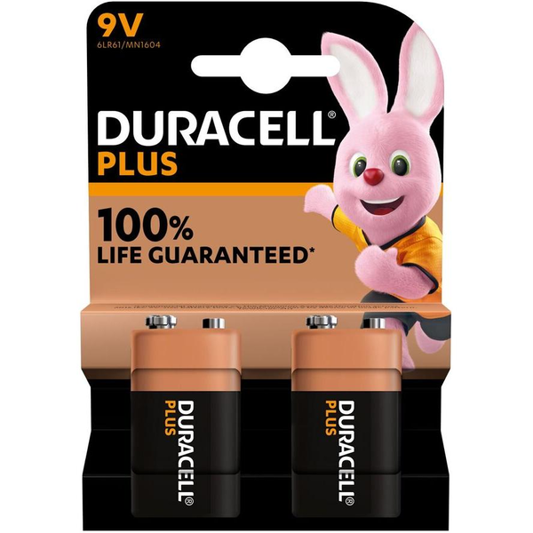 Duracell Plus 6LR61 9V riasztóelem (2db/csomag)