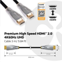 CLUB3D HDMI™ 2.0 High Speed Cable 3Meter UHD 4K/60Hz HDMI kabel 3 m HDMI Typ A (standardní) Černá, Stříbrná