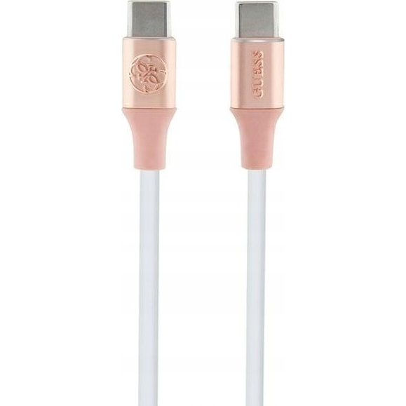 GUESS EBOSSED LOGO USB-C / USB-C KABEL 1,5M ZA HITRO POLNJENJE ROZA