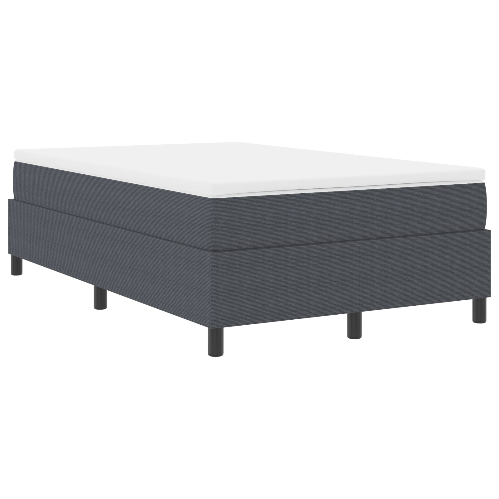 Boxspring Ágy Sötétszürke Kis dupla Corduroy Anyag (3337398)