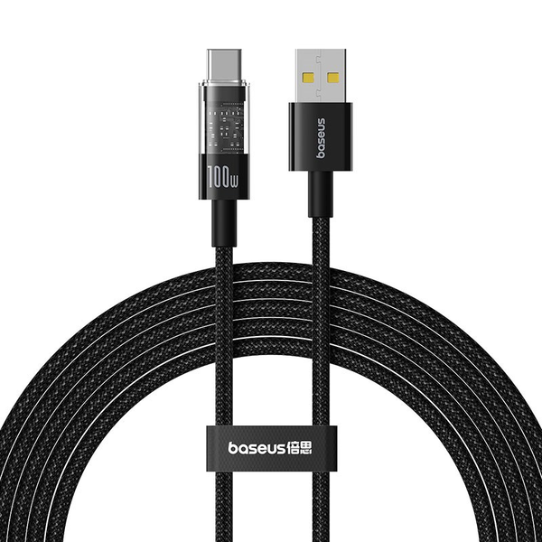 Baseus Gem USB-A apa - USB-C apa Adat és gyorstöltő kábel 2m - Fekete
