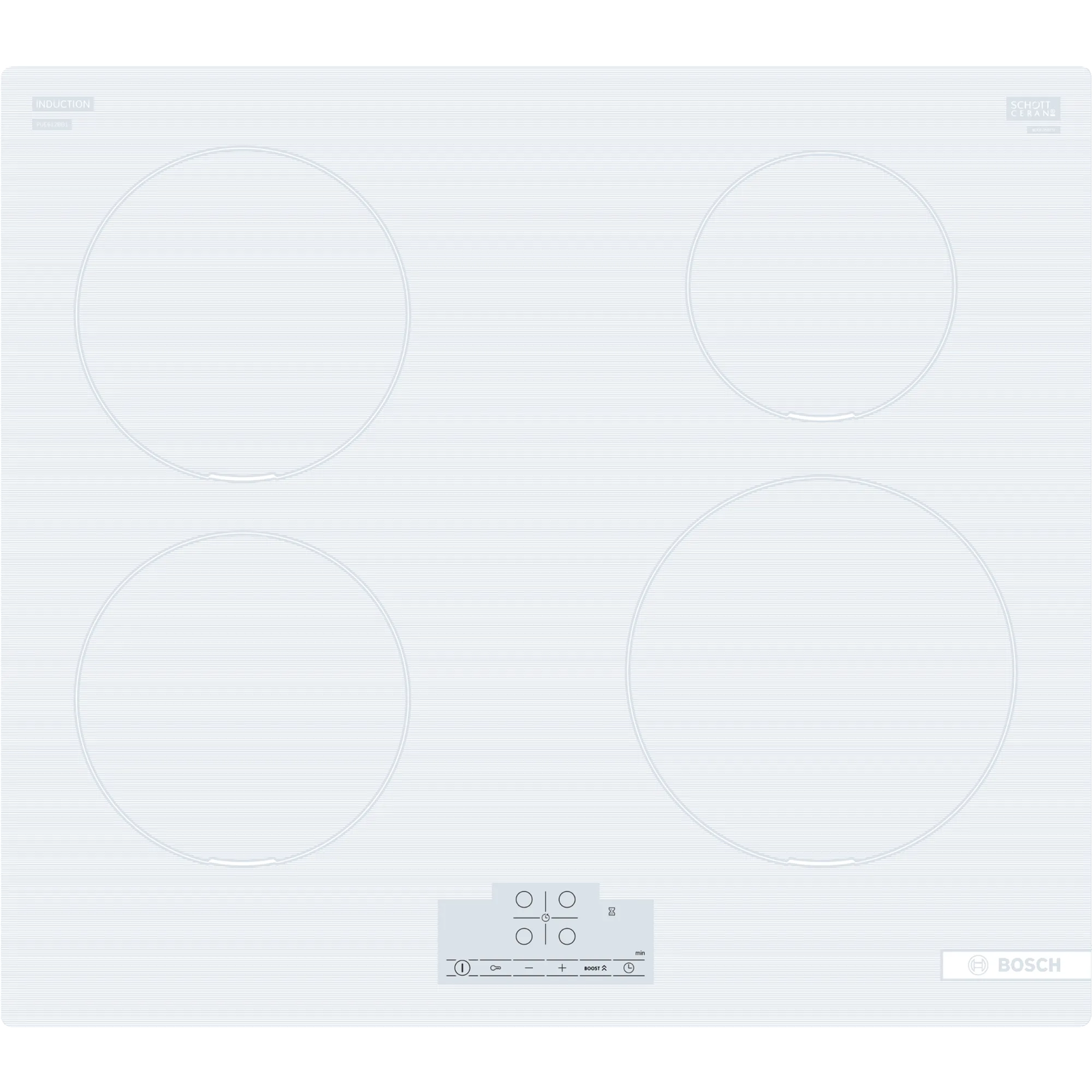 Bosch PUE612BB1J Indukciós főzőlap - Fehér (PUE612BB1J)