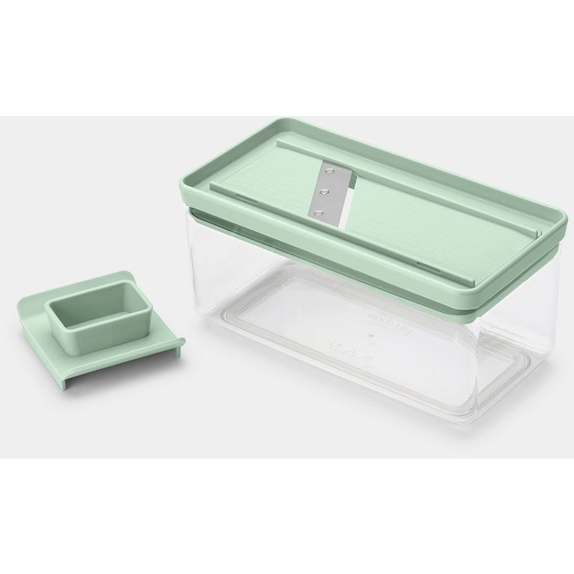 BRABANTIA Tasty+ Prepping. Slicer and Grater Set zöldség és gyümölcs szeletelő. gyaluló és reszelő szett. cserélhető pengékkel. jáde zöld - 145469 (145469)